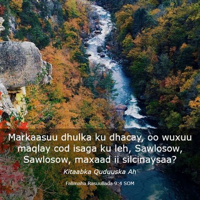 Picture 03 - Falimaha Rasuullada 9:4 SOM - Markaasuu dhulka ku dhacay, oo wuxuu maqlay cod - Bible Verse Picture