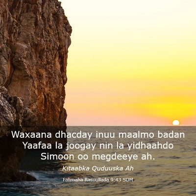 Picture 03 - Falimaha Rasuullada 9:43 SOM - Waxaana dhacday inuu maalmo badan Yaafaa la - Bible Verse Picture