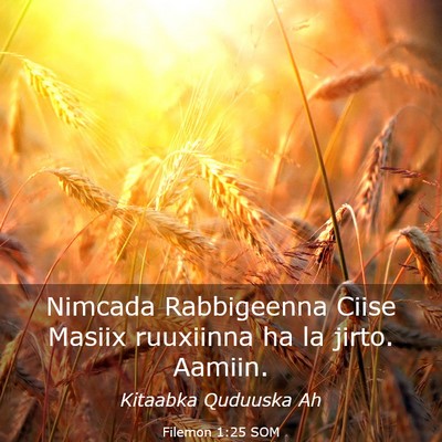 Picture 03 - Filemon 1:25 SOM - Nimcada Rabbigeenna Ciise Masiix ruuxiinna ha la - Bible Verse Picture