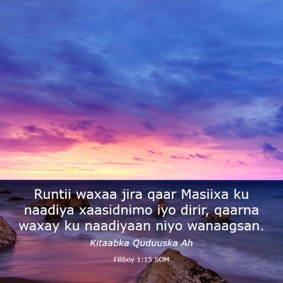 Picture 03 - Filiboy 1:15 SOM - Runtii waxaa jira qaar Masiixa ku naadiya - Bible Verse Picture