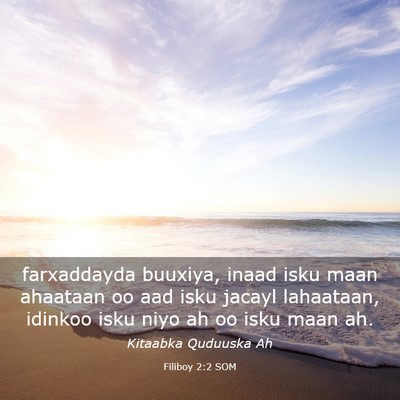 Picture 03 - Filiboy 2:2 SOM - farxaddayda buuxiya, inaad isku maan ahaataan oo - Bible Verse Picture
