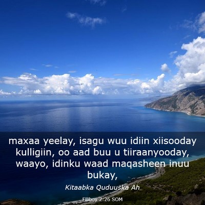 Picture 03 - Filiboy 2:26 SOM - maxaa yeelay, isagu wuu idiin xiisooday - Bible Verse Picture