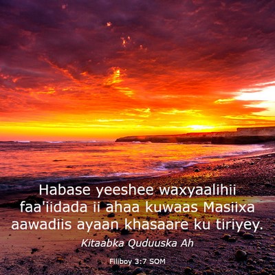 Picture 03 - Filiboy 3:7 SOM - Habase yeeshee waxyaalihii faa'iidada ii ahaa - Bible Verse Picture