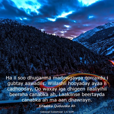Picture 03 - Gabaygii Sulaymaan 1:6 SOM - Ha ii soo dhuganina madowgayga qorraxdu i gubtay - Bible Verse Picture