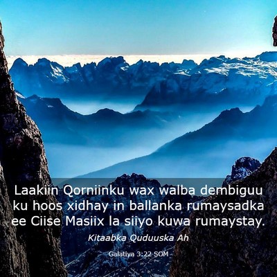 Picture 03 - Galatiya 3:22 SOM - Laakiin Qorniinku wax walba dembiguu ku hoos - Bible Verse Picture