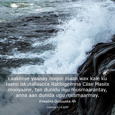 Picture 03 - Galatiya 6:14 SOM - Laakiinse yaanay noqon inaan wax kale ku faano - Bible Verse Picture
