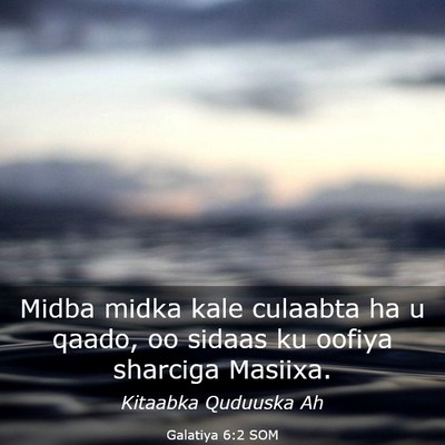 Picture 03 - Galatiya 6:2 SOM - Midba midka kale culaabta ha u qaado, oo sidaas - Bible Verse Picture