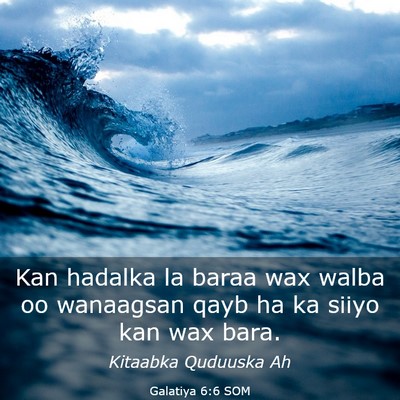 Picture 03 - Galatiya 6:6 SOM - Kan hadalka la baraa wax walba oo wanaagsan qayb - Bible Verse Picture