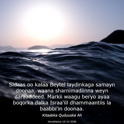 Picture 03 - Hoosheeca 10:15 SOM - Sidaas oo kalaa Beytel laydinkaga samayn doonaa, - Bible Verse Picture