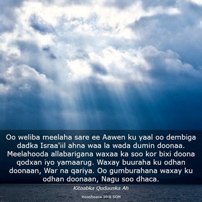 Picture 03 - Hoosheeca 10:8 SOM - Oo weliba meelaha sare ee Aawen ku yaal oo - Bible Verse Picture