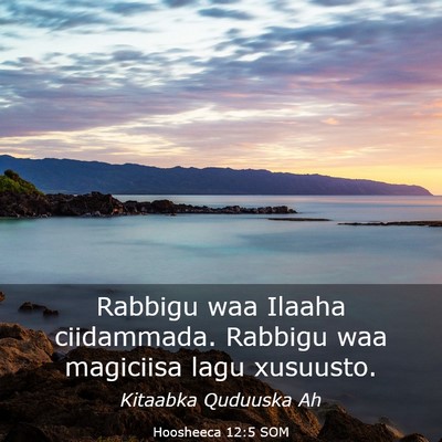 Picture 03 - Hoosheeca 12:5 SOM - Rabbigu waa Ilaaha ciidammada. Rabbigu waa - Bible Verse Picture