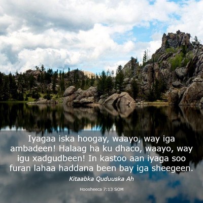 Picture 03 - Hoosheeca 7:13 SOM - Iyagaa iska hoogay, waayo, way iga ambadeen! - Bible Verse Picture