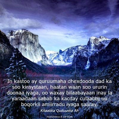 Picture 03 - Hoosheeca 8:10 SOM - In kastoo ay quruumaha dhexdooda dad ka soo - Bible Verse Picture