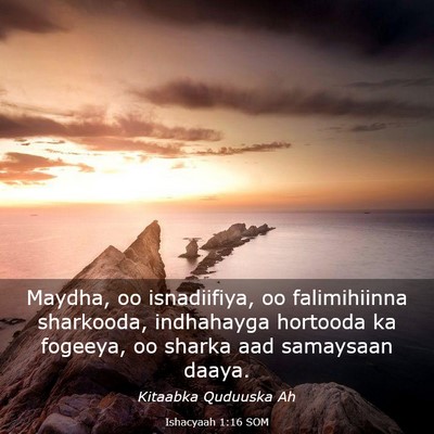 Picture 03 - Ishacyaah 1:16 SOM - Maydha, oo isnadiifiya, oo falimihiinna - Bible Verse Picture