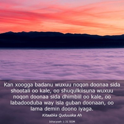 Picture 03 - Ishacyaah 1:31 SOM - Kan xoogga badanu wuxuu noqon doonaa sida - Bible Verse Picture
