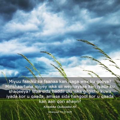 Picture 03 - Ishacyaah 10:15 SOM - Miyuu faasku ka faanaa kan isaga wax ku gooya? - Bible Verse Picture