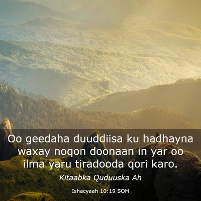 Picture 03 - Ishacyaah 10:19 SOM - Oo geedaha duuddiisa ku hadhayna waxay noqon - Bible Verse Picture