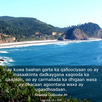 Picture 03 - Ishacyaah 10:2 SOM - inay kuwa baahan garta ka qalloociyaan oo ay - Bible Verse Picture