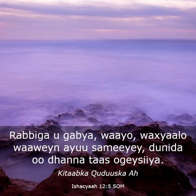 Picture 03 - Ishacyaah 12:5 SOM - Rabbiga u gabya, waayo, waxyaalo waaweyn ayuu - Bible Verse Picture