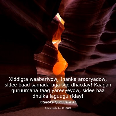 Picture 03 - Ishacyaah 14:12 SOM - Xiddigta waaberiyow, Inanka arooryadow, sidee - Bible Verse Picture