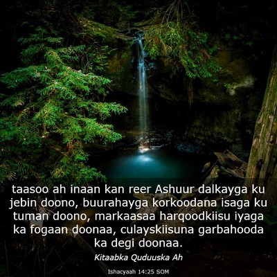 Picture 03 - Ishacyaah 14:25 SOM - taasoo ah inaan kan reer Ashuur dalkayga ku jebin - Bible Verse Picture