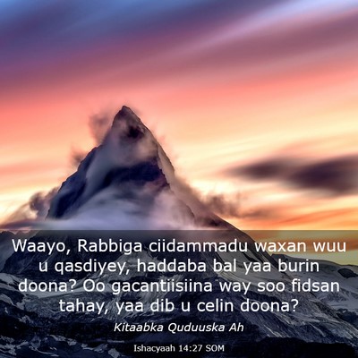 Picture 03 - Ishacyaah 14:27 SOM - Waayo, Rabbiga ciidammadu waxan wuu u qasdiyey, - Bible Verse Picture