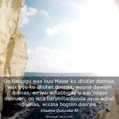 Picture 03 - Ishacyaah 19:22 SOM - Oo Rabbigu wax buu Masar ku dhufan doonaa, wax - Bible Verse Picture