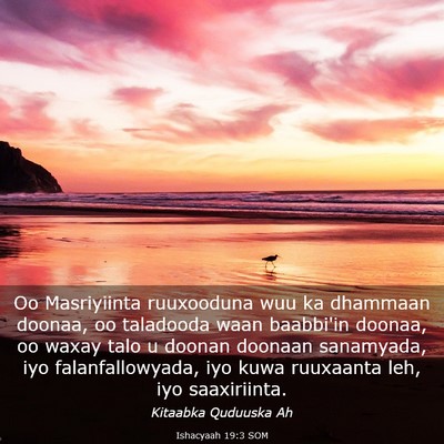 Picture 03 - Ishacyaah 19:3 SOM - Oo Masriyiinta ruuxooduna wuu ka dhammaan doonaa, - Bible Verse Picture