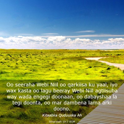 Picture 03 - Ishacyaah 19:7 SOM - Oo seeraha Webi Niil oo qarkiisa ku yaal, iyo wax - Bible Verse Picture
