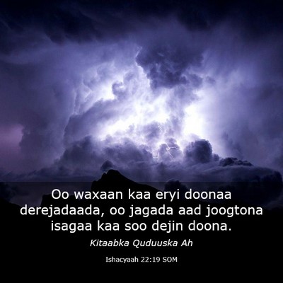 Picture 03 - Ishacyaah 22:19 SOM - Oo waxaan kaa eryi doonaa derejadaada, oo jagada - Bible Verse Picture
