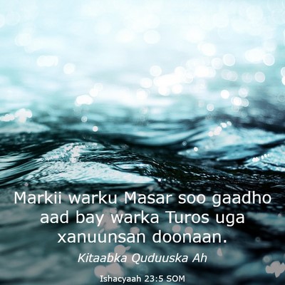 Picture 03 - Ishacyaah 23:5 SOM - Markii warku Masar soo gaadho aad bay warka Turos - Bible Verse Picture