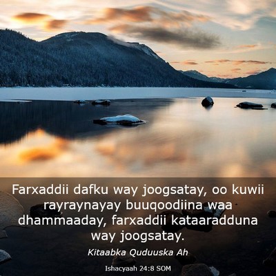 Picture 03 - Ishacyaah 24:8 SOM - Farxaddii dafku way joogsatay, oo kuwii - Bible Verse Picture