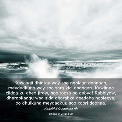 Picture 03 - Ishacyaah 26:19 SOM - Kuwaagii dhintay way soo noolaan doonaan, - Bible Verse Picture
