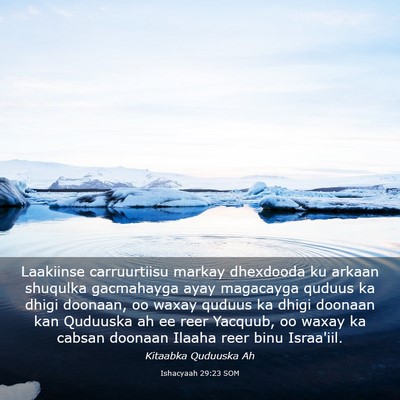 Picture 03 - Ishacyaah 29:23 SOM - Laakiinse carruurtiisu markay dhexdooda ku arkaan - Bible Verse Picture
