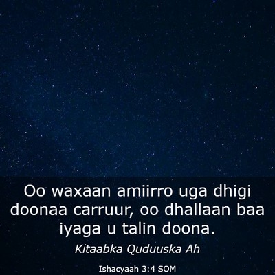 Picture 03 - Ishacyaah 3:4 SOM - Oo waxaan amiirro uga dhigi doonaa carruur, oo - Bible Verse Picture