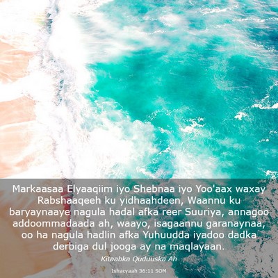 Picture 03 - Ishacyaah 36:11 SOM - Markaasaa Elyaaqiim iyo Shebnaa iyo Yoo'aax waxay - Bible Verse Picture
