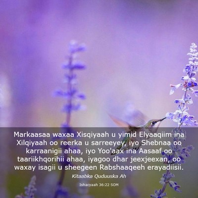 Picture 03 - Ishacyaah 36:22 SOM - Markaasaa waxaa Xisqiyaah u yimid Elyaaqiim ina - Bible Verse Picture