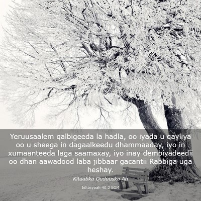 Picture 03 - Ishacyaah 40:2 SOM - Yeruusaalem qalbigeeda la hadla, oo iyada u - Bible Verse Picture