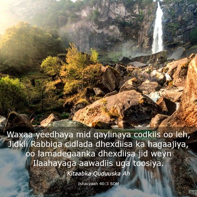 Picture 03 - Ishacyaah 40:3 SOM - Waxaa yeedhaya mid qaylinaya codkiis oo leh, - Bible Verse Picture