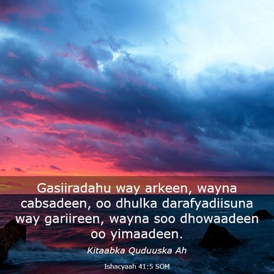 Picture 03 - Ishacyaah 41:5 SOM - Gasiiradahu way arkeen, wayna cabsadeen, oo - Bible Verse Picture