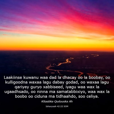 Picture 03 - Ishacyaah 42:22 SOM - Laakiinse kuwanu waa dad la dhacay oo la boobay, - Bible Verse Picture