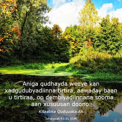 Picture 03 - Ishacyaah 43:25 SOM - Aniga qudhayda weeye kan xadgudubyadiinna - Bible Verse Picture