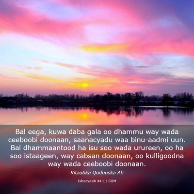 Picture 03 - Ishacyaah 44:11 SOM - Bal eega, kuwa daba gala oo dhammu way wada - Bible Verse Picture