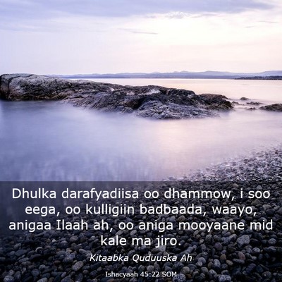 Picture 03 - Ishacyaah 45:22 SOM - Dhulka darafyadiisa oo dhammow, i soo eega, oo - Bible Verse Picture