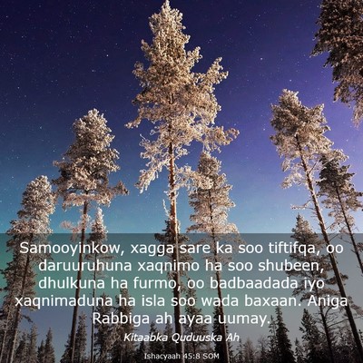Picture 03 - Ishacyaah 45:8 SOM - Samooyinkow, xagga sare ka soo tiftifqa, oo - Bible Verse Picture