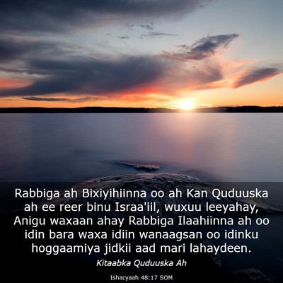 Picture 03 - Ishacyaah 48:17 SOM - Rabbiga ah Bixiyihiinna oo ah Kan Quduuska ah ee - Bible Verse Picture