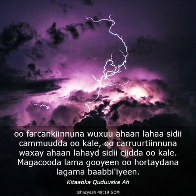 Picture 03 - Ishacyaah 48:19 SOM - oo farcankiinnuna wuxuu ahaan lahaa sidii - Bible Verse Picture