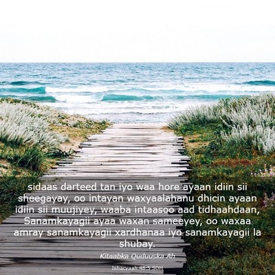 Picture 03 - Ishacyaah 48:5 SOM - sidaas darteed tan iyo waa hore ayaan idiin sii - Bible Verse Picture