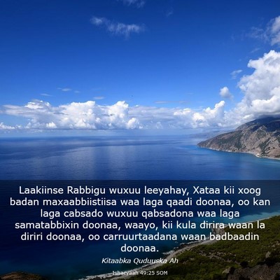 Picture 03 - Ishacyaah 49:25 SOM - Laakiinse Rabbigu wuxuu leeyahay, Xataa kii xoog - Bible Verse Picture