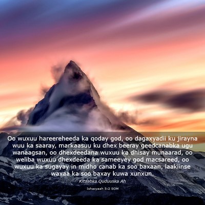 Picture 03 - Ishacyaah 5:2 SOM - Oo wuxuu hareereheeda ka qoday god, oo dagaxyadii - Bible Verse Picture